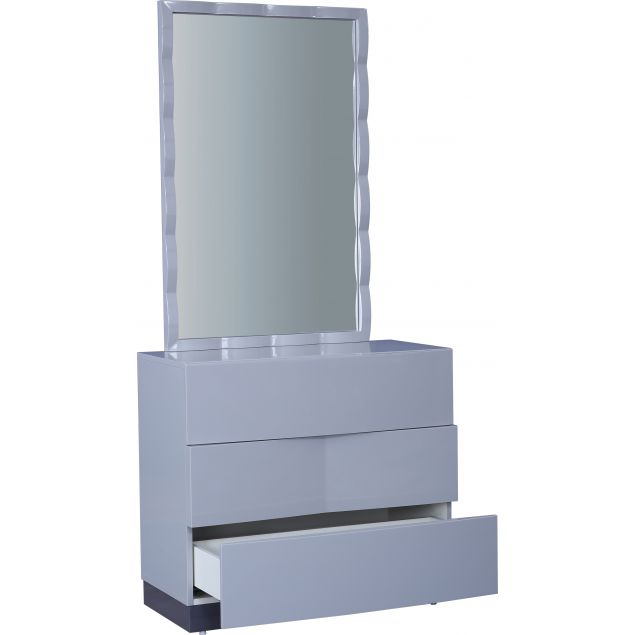 High Gloss Dresser with mirror in Grey Colour